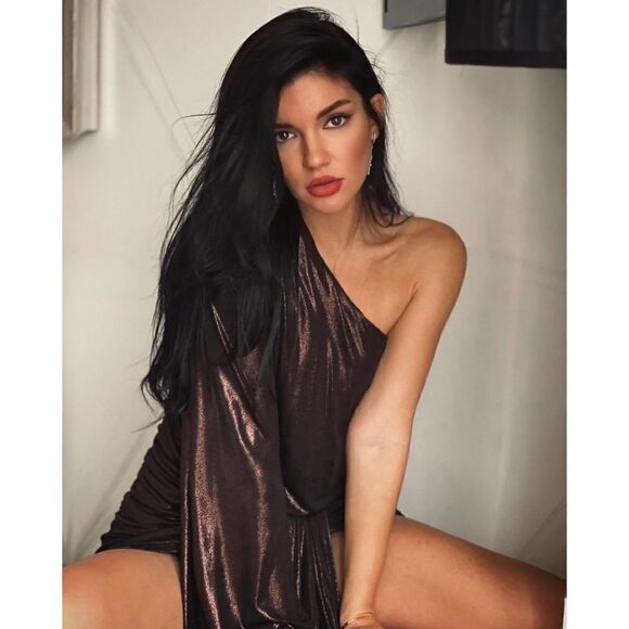 NWOT Zara Blogger’s Favorite Bronze Shiny Asymmetric Shimmer Mini Dress, Medium - Picture 10 of 16